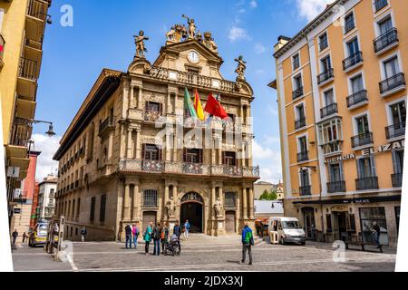 Pampelune, Espagne - 6 mai 2022 - Hôtel de ville de Pampelune Banque D'Images