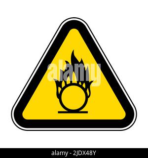 Attention au symbole de substance oxydant isoler sur fond blanc, illustration vectorielle EPS.10 Illustration de Vecteur