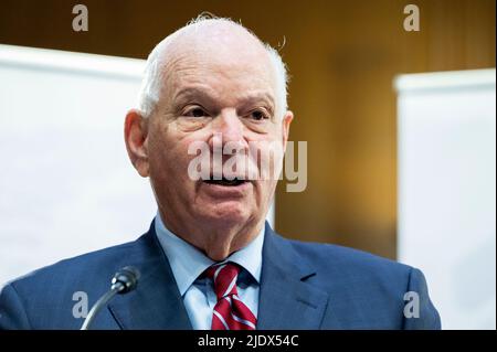 23 juin 2022, Washington, District de Columbia, États-Unis: Sénateur américain BEN CARDIN (D-MD) parlant de l'Ukraine lors d'un événement organisé par l'Institut McCain. (Image de crédit : © Michael Brochstein/ZUMA Press Wire) Banque D'Images