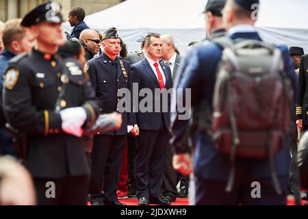 Manhattan, États-Unis - 11. 2021 novembre : officiels à la parade de la fête des anciens combattants à Manhattan, New York Banque D'Images