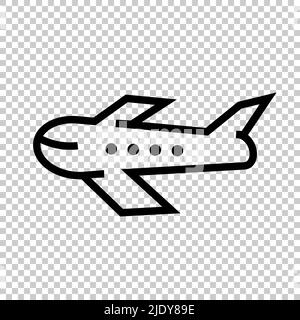 Icône avion en vol isolée sur fond transparent. Vecteur modifiable. Illustration de Vecteur