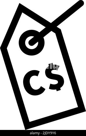 Icône d'étiquette dollar canadien. Étiquette de prix en dollars canadiens. Vecteur modifiable. Illustration de Vecteur