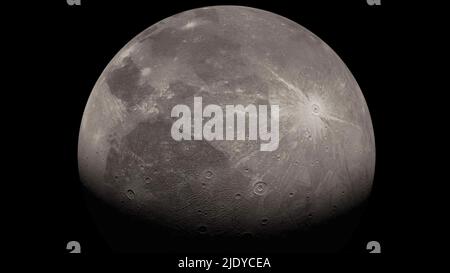 Ganymede l'une des plus grandes lunes de la planète Jupiter. Banque D'Images