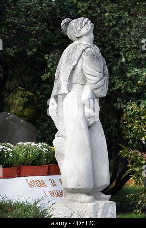 Chernihiv, Ukraine 7 octobre 2021: Monument aux combattants pour la liberté et l'indépendance de l'Ukraine dans la ville de Chernihiv Banque D'Images