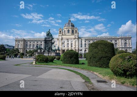 Monument Maria Theresia et Musée d'Histoire naturelle de Maria-Theresien-Platz à Vienne, Autriche Banque D'Images