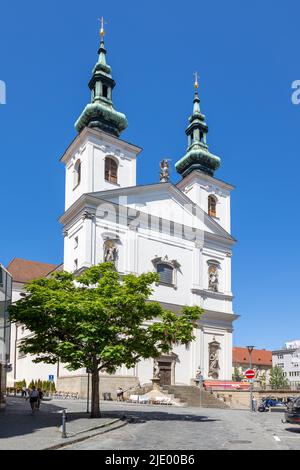 Pohled ze Stare radnice na kostel sv. Michala, Brno, Ceska republika / St Michael église, ville de Brno, Moravie, République Tchèque Banque D'Images