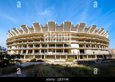 Valence, Espagne; 13th janvier 2020: Nouveau stade Mestalla, les travaux sur le nouveau stade Valencia CF ont été paralysés depuis 2009. Banque D'Images