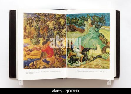 Le 'Mstyora (ou Mstera) miniature (russe: Мстёрская миниатюра)' de Dmitriev, publié pour la première fois en 1986 en URSS. Banque D'Images