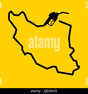 Carte de l'iran faite à partir d'une pompe à essence Illustration de Vecteur