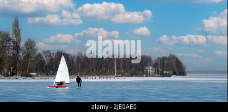 Glace Glider Steinhude hiver Banque D'Images