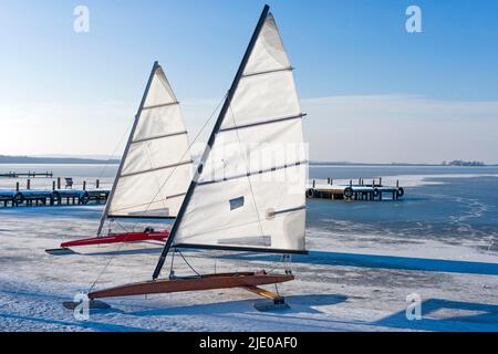 Glace Glider Steinhude hiver Banque D'Images