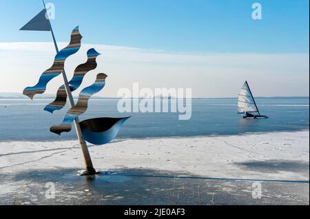 Glace Glider Steinhude hiver Banque D'Images