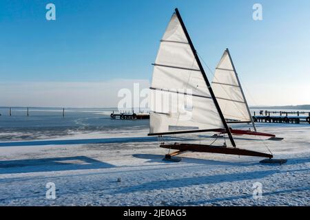 Glace Glider Steinhude hiver Banque D'Images