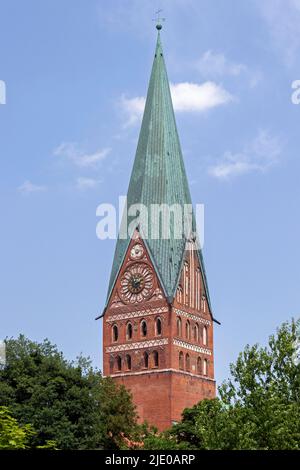 Tour de l'église Saint-Jean, vieille ville, Lueneburg, Basse-Saxe, Allemagne Banque D'Images