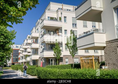 Nouveaux bâtiments, parc résidentiel, Marlene-Dietrich-Allee, Babelsberg, Potsdam, Brandebourg, Allemagne Banque D'Images