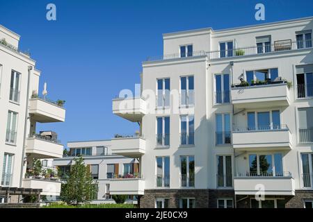 Nouveaux bâtiments, parc résidentiel, Marlene-Dietrich-Allee, Babelsberg, Potsdam, Brandebourg, Allemagne Banque D'Images