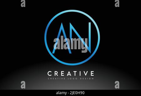 Bleu fluo ET lettres logo Design Slim. Illustration du concept simple et créatif Clean Letter. Illustration de Vecteur