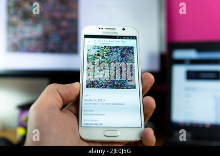 Belgrade, Serbie - 23 juin 2022: Beeple, les 5000 premiers jours de la série Everydays vendu à Christie’s pour 69,3 millions de dollars (38525 ETH). Le plus famo Banque D'Images