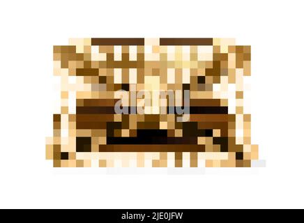 Trésor en bois fermé coffre réaliste fixé avec chaîne et cadenas vintage illustration vectorielle Illustration de Vecteur