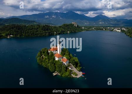 Le lac de Bled en Slovénie Banque D'Images