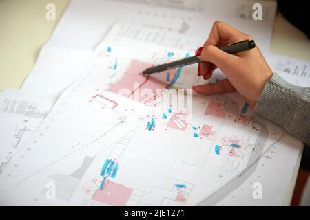 Dessin d'images. 16 Chart Street Engineers Office, Londres, Royaume-Uni. Architecte: Ian Chalk Architects , 2022. Banque D'Images