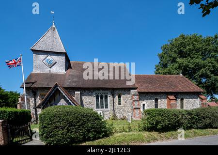 Église paroissiale St Thomas de Canterbury à East Clandon, un village de Surrey, Angleterre, Royaume-Uni Banque D'Images