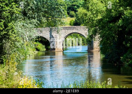 Pont de teston au-dessus de la rivière Medway près de Maidstone dans le Kent, en Angleterre Banque D'Images