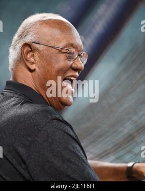 Enos Cabell, ancien joueur d'Astros de Houston, au match de la MLB entre les Astros de Houston et les mets de New York, mardi, 21 juin 2022 à la minute Maid Banque D'Images