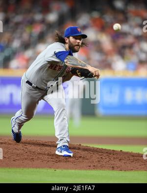New York mets départ lanceur Trevor Williams (29) au bas du deuxième repas du jeu MLB entre les Astros de Houston et le New York rencontré Banque D'Images