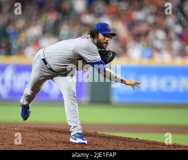 New York mets départ lanceur Trevor Williams (29) au bas du deuxième repas du jeu MLB entre les Astros de Houston et le New York rencontré Banque D'Images