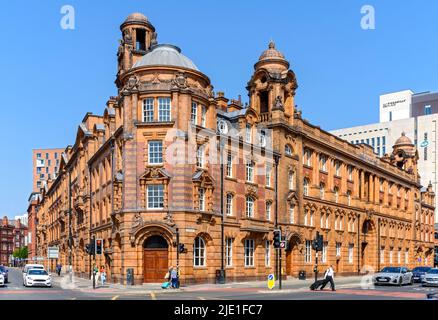 L'ancienne caserne de pompiers de London Road, London Road, Manchester, Angleterre, Royaume-Uni. Actuellement en cours de rénovation. Banque D'Images