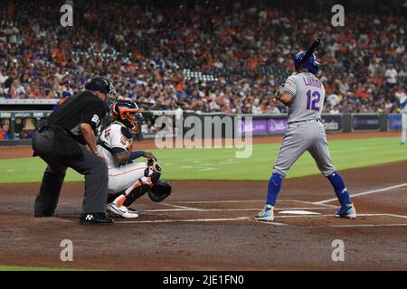 Le jeu de MLB entre les Astros de Houston et les mets de New York mardi, 21 juin 2022 at minute Maid Park à Houston, Texas. Les Astros ont vaincu le Banque D'Images