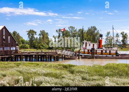 Le maître SS s'est amarré au chantier patrimonial Britannia Ship Yard à Steveston Colombie-Britannique Canada Banque D'Images