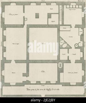 Plan du premier étage de la Villa Grimaldi à Gênes, Pianta seconda del medesimo Palazzo. D. (titre sur objet), cet imprimé fait partie d'un album., imprimeur: Nicolaes Ryckmans, éditeur: Peter Paul Rubens, Spaanse kroon, Anvers, 1622, papier, gravure, hauteur 323 mm × largeur 270 mm, hauteur 583 mm × largeur 435 mm Banque D'Images