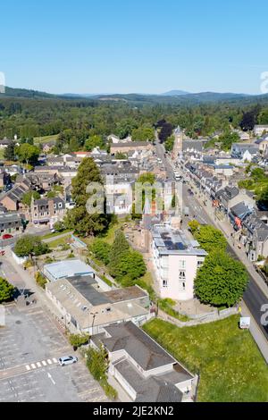 Vue aérienne du village de Banchory dans l'Aberdeenshire Banque D'Images