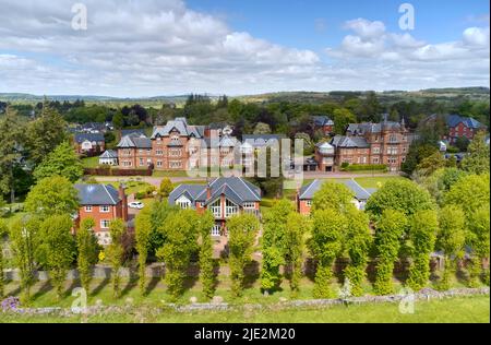 Campagne de luxe village rural vue aérienne d'en haut à St Andrews Ecosse Royaume-Uni Banque D'Images