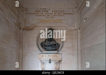 Sépulture de Hector Lefuel à l'intérieur du cimetière de Passy. Paris, France. 05/2009 Banque D'Images