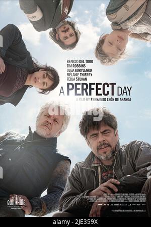 TIM ROBBINS, Olga Kurylenko, FEDJA STUKAN, Mélanie THIERRY, Benicio DEL TORO AFFICHE, une journée parfaite, 2015 Banque D'Images