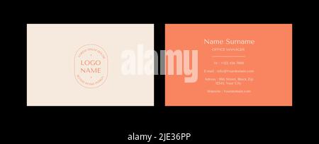 Modèle de carte de visite Design abstrait moderne icône couleur pour le luxe Présentation de simple identité d'entreprise concept minimal élégant marque Illustration de Vecteur