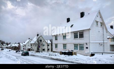 Ville de Narvik en Norvège en hiver Banque D'Images