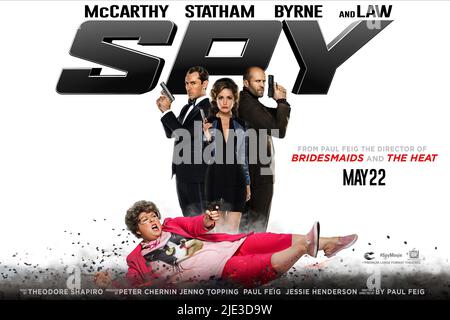 MCCARTHY,LAW,BYRNE,AFFICHE, SPY, 2015 Banque D'Images