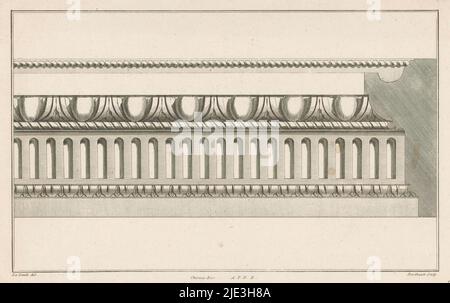 Egg frame, D IIIe Cahier de perdures à l'usage de la Sculpture &c, avec leurs Profils (titre de la série sur l'objet), un cadre ornementé avec cadre en oeuf., Imprimeur: Berthault, (mentionné sur l'objet), après dessin de: Richard de Lalonde, (mentionné sur l'objet), éditeur: Jacques-François Chéreau, (mentionné sur l'objet, Paris, 1784 - 1785, papier, gravure, hauteur 222 mm × largeur 345 mm Banque D'Images