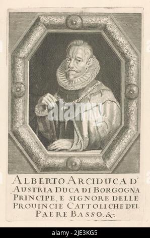 Portrait d'Albrecht, archiduc d'Autriche, imprimeur: Anonyme, 1600 - 1699, papier, gravure, hauteur 238 mm × largeur 154 mm Banque D'Images