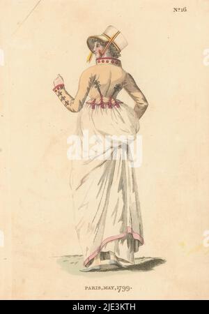 Magazine des Fashions féminins de Londres et de Paris. N° 16: Paris, mai 1799, éditeur: Richard Phillips, Londres, 1799, papier, gravure, hauteur 213 mm × largeur 130 mm Banque D'Images