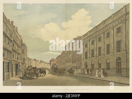 Vue sur Leadenhall Street, avec la Maison de l'Inde de l'est sur la droite, à Londres, la maison occupée par la Compagnie de l'Inde de l'est dans Leadenhall Street, comme refacé en 1726 (titre sur objet), l'imprimeur: William H. Griggs, (mentionné sur objet), après dessin par: Thomas Malton, (mentionné sur l'objet), en 1800 ou après, papier, hauteur 373 mm × largeur 550 mm Banque D'Images