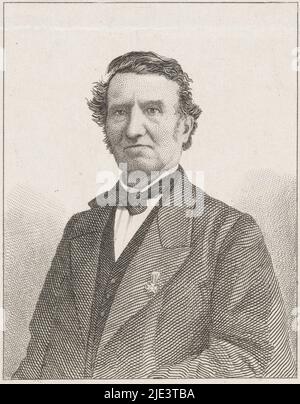 Portrait d'AJLM Lux, fondateur de la Société St Vincent de Paul aux pays-Bas, imprimerie: Dirk Jurriaan Sluyter, Amsterdam, après 1860 - 1886, papier, gravure, h 120 mm × l 109 mm Banque D'Images