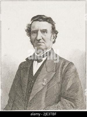 Portrait d'AJLM Lux, fondateur de la Société St Vincent de Paul aux pays-Bas, imprimerie: Dirk Jurriaan Sluyter, Amsterdam, 1860 - 1886, papier, gravure, gravure, h 110 mm × l 83 mm Banque D'Images