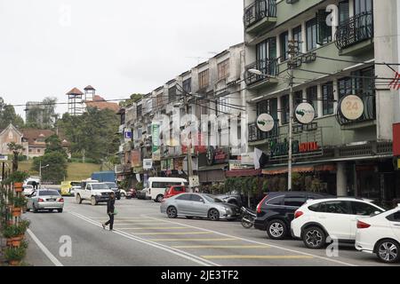 Route principale, Tanah Rata, Cameron Highlands, Malaisie Banque D'Images
