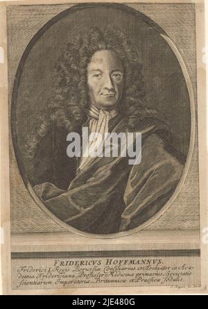 Portrait de Friedrich Hoffmann, J. Rupert, 1700 - 1749, imprimerie: J. Rupert, (mentionné sur l'objet), Neurenberg, 1700 - 1749, papier, gravure, h 200 mm - l 137 mm Banque D'Images