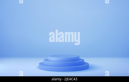 3D podium rond blanc brillant. Illustration de Vecteur